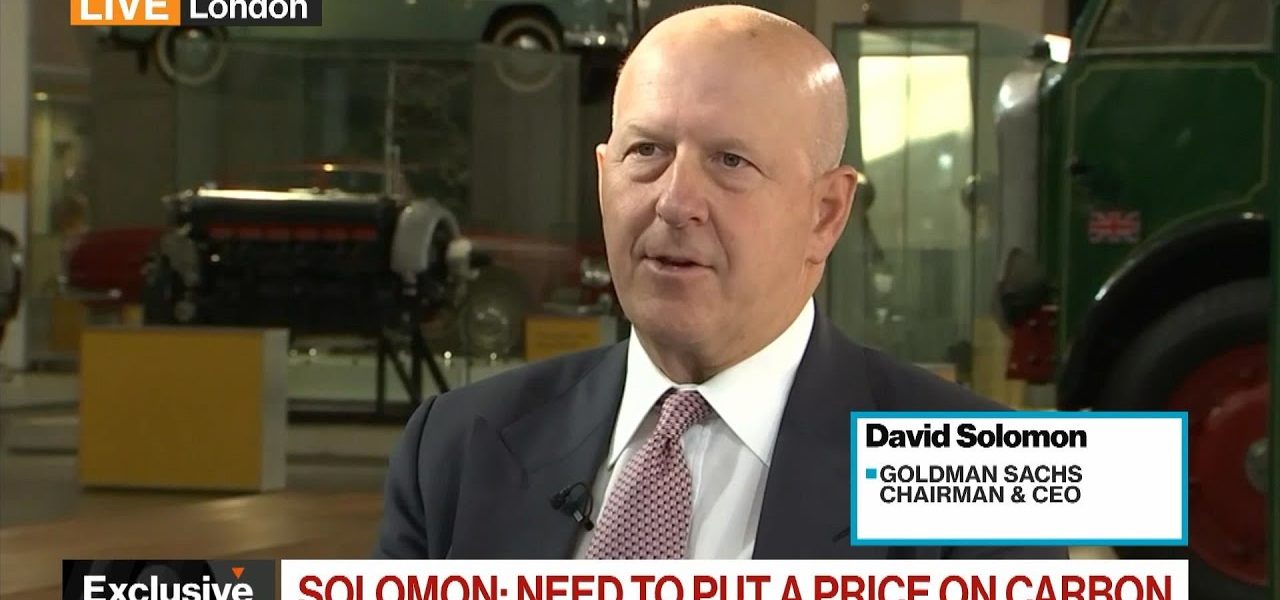 Goldman Sachs CEO Solomon Says a Price Must Be Put on Carbon