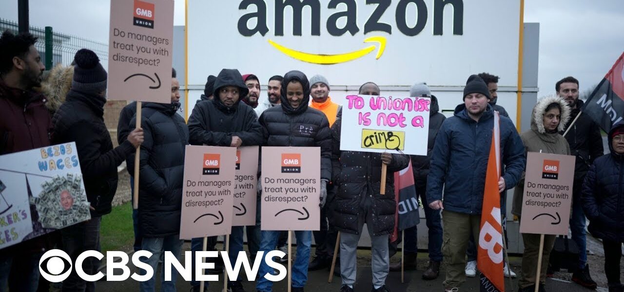 Amazon workers stage their first walkout in the U.K., demand better working conditions