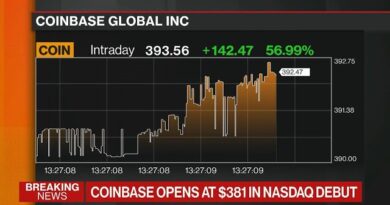 Coinbase Surges on Nasdaq After Opening at 1